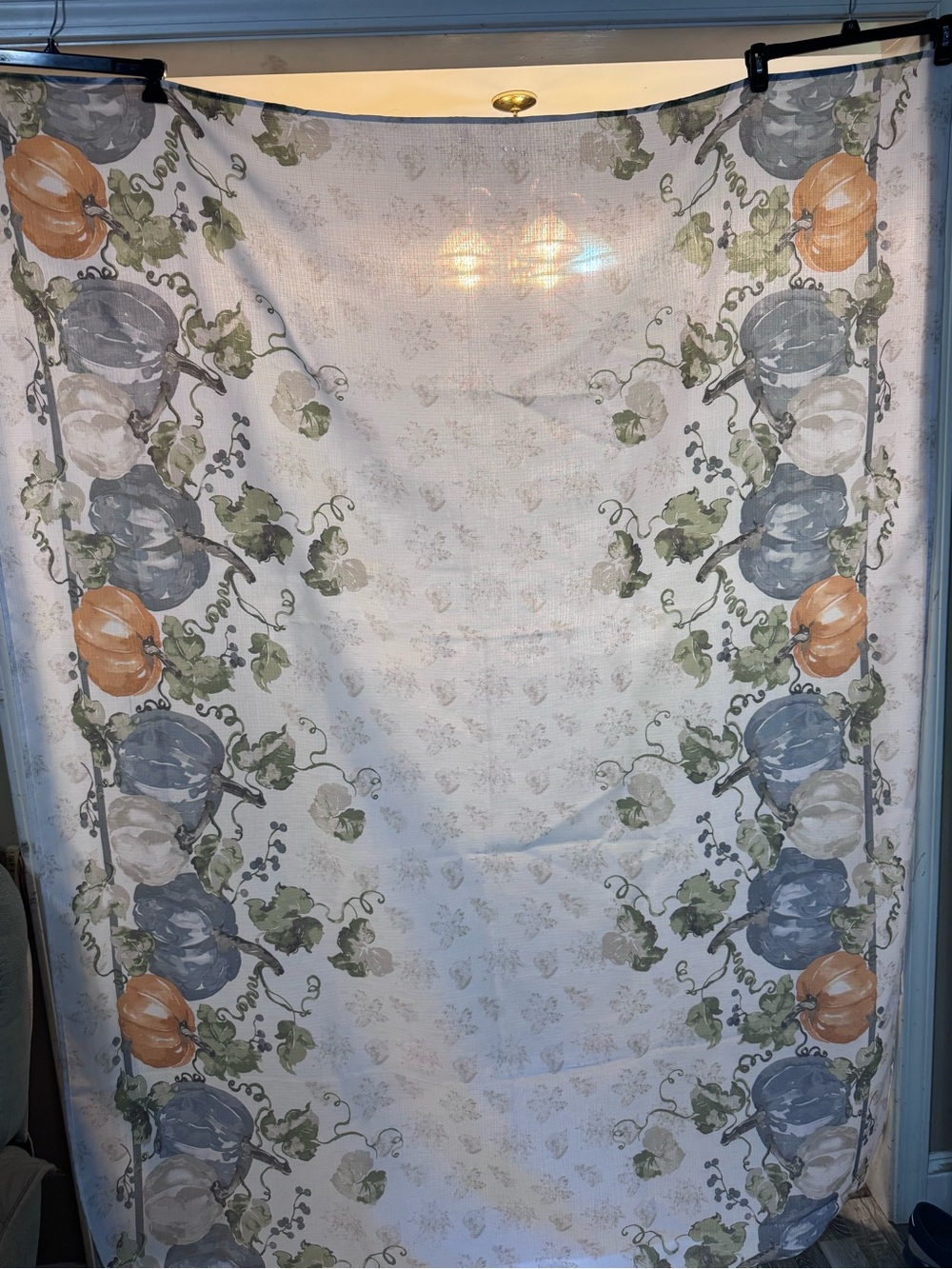 Elrene Fall Pumpkin Tablecloth 60x108 + 68” Runner Harvest Thanksgiving Set-0210